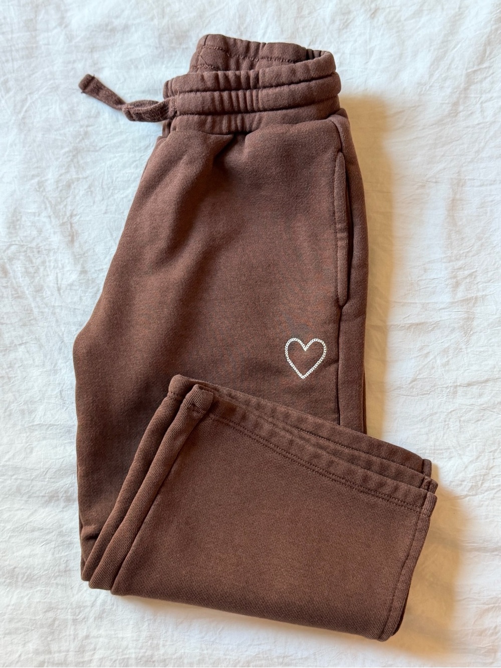 Rylee + Cru Girls Sweatpants 2-3Y Brown Wide Leg Heart